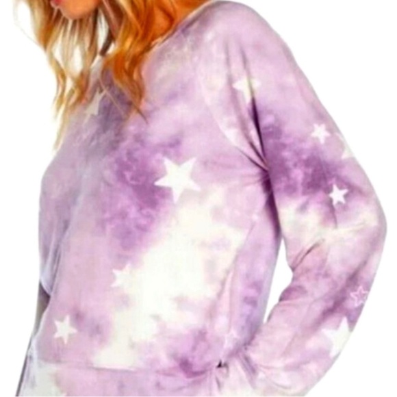 WILDFOX Purple & White Tie Dye Sweatshirt and Shorts Set NWTS - Picture 4 of 6